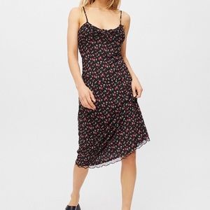 Urban Outiftters Mesh Ruffle Midi Slip Dress